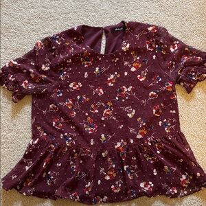Madewell Burgundy Floral Top
